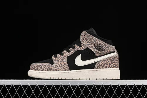 All categories Air Jordan Jordan series basketball shoes Air Jordan 1 Mid G version pure original Air Jordan 1 Mid GS AJ1 Joe 1 leopard print Chinese basketball shoes BQ6931-021